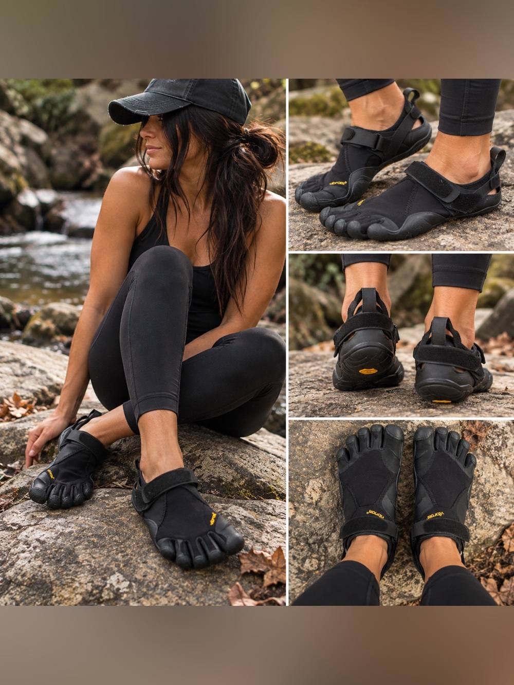 Vibram FiveFingers Women’s W39 Black Barefoot Toe Shoes Outdoor Hiking